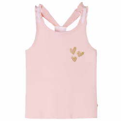Kids' Tank Top Sleeveless Children's Camisole Undershirt Vest Glitter Heart - pink, 104