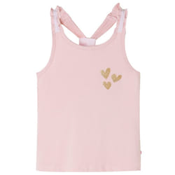 Kids' Tank Top Sleeveless Children's Camisole Undershirt Vest Glitter Heart - pink, 128