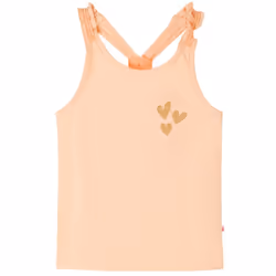 Kids' Tank Top Sleeveless Children's Camisole Undershirt Vest Glitter Heart - orange, 92