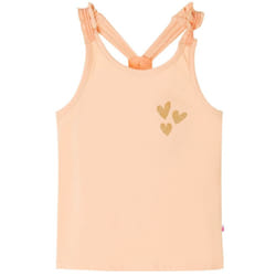 Kids' Tank Top Sleeveless Children's Camisole Undershirt Vest Glitter Heart - orange, 104