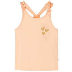 Kids' Tank Top Sleeveless Children's Camisole Undershirt Vest Glitter Heart - orange, 116