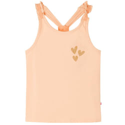 Kids' Tank Top Sleeveless Children's Camisole Undershirt Vest Glitter Heart - orange, 128