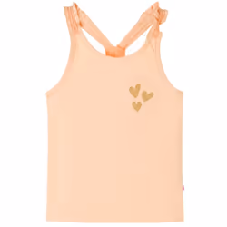 Kids' Tank Top Sleeveless Children's Camisole Undershirt Vest Glitter Heart - orange, 140