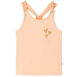 Kids' Tank Top Sleeveless Children's Camisole Undershirt Vest Glitter Heart - orange, 140