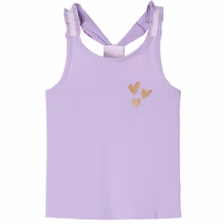 Kids' Tank Top Sleeveless Children's Camisole Undershirt Vest Glitter Heart - lila, 116