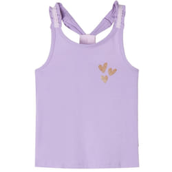Kids' Tank Top Sleeveless Children's Camisole Undershirt Vest Glitter Heart - lila, 128
