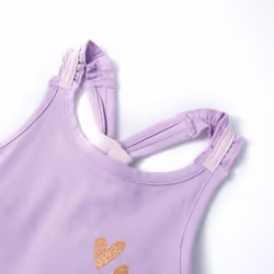 Kids' Tank Top Sleeveless Children's Camisole Undershirt Vest Glitter Heart - lila, 140