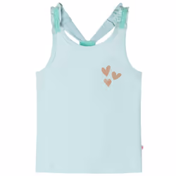 Kids' Tank Top Sleeveless Children's Camisole Undershirt Vest Glitter Heart - mint, 116