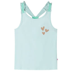 Kids' Tank Top Sleeveless Children's Camisole Undershirt Vest Glitter Heart - mint, 116