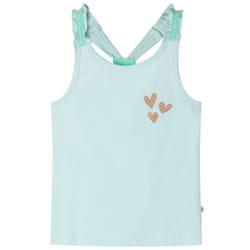 Kids' Tank Top Sleeveless Children's Camisole Undershirt Vest Glitter Heart - mint, 128