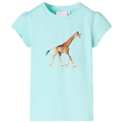 ) Kids' T-shirt Short Sleeves Children's T Shirt Tee Toddler Top Giraffe Print - aqua, 92 (1.5-2y
