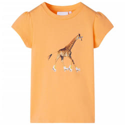 ) Kids' T-shirt Short Sleeves Children's T Shirt Tee Toddler Top Giraffe Print - orange, 104 (3-4y