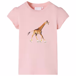) Kids' T-shirt Short Sleeves Children's T Shirt Tee Toddler Top Giraffe Print - pink, 92 (1.5-2y
