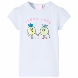 Kids' T-shirt Short Sleeves Children's T Shirt Tops Tee Cartoon Lemon Print - light blue, 128