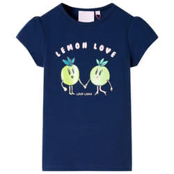Kids' T-shirt Short Sleeves Children's T Shirt Tops Tee Cartoon Lemon Print - navy, 92