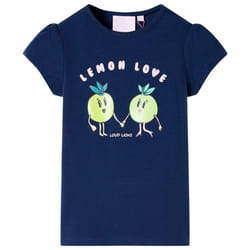 Kids' T-shirt Short Sleeves Children's T Shirt Tops Tee Cartoon Lemon Print - navy, 116