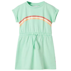 Kids' Dress with Drawstring Girls' Dress Kids' Short Dress Bright Green 116