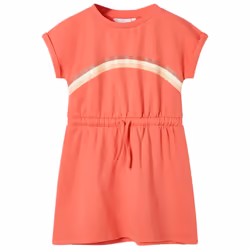Kids' Dress with Drawstring Girls' Dress Kids Children's Short Dress Coral 92