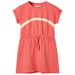 Kids' Dress with Drawstring Girls' Dress Children's Short Dress Coral 116