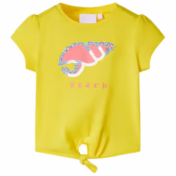 ) Kids' T-shirt Short Sleeves Children's Shirt Tee Kids' Top Clothes Yellow 140 - yellow, 92 (1.5-2y