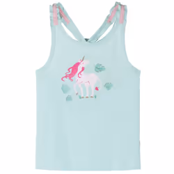 Kids' Tank Top Children Camisole Undershirt Vest Unicorn Print Light Mint 128