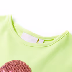 Kids' T-shirt Short Sleeves Children's T Shirt Tee Top Sequin Ice Cream Neon - yellow, 92