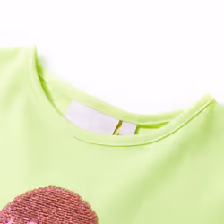 Kids' T-shirt Short Sleeves Children's T Shirt Tee Top Sequin Ice Cream Neon - yellow, 128