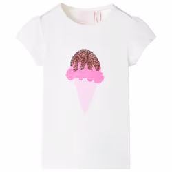 Kids' T-shirt Short Sleeves Children's T Shirt Tee Top Sequin Ice Cream Neon - ecru, 92