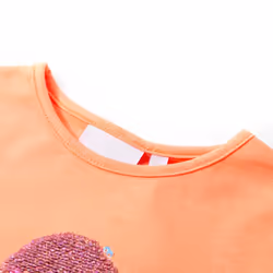 Kids' T-shirt Short Sleeves Children's T Shirt Tee Top Sequin Ice Cream Neon - orange, 128