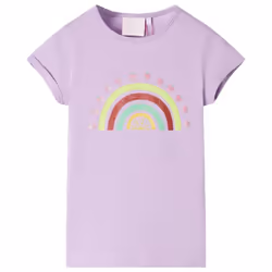 Kids' T-shirt Short Sleeves Children's T Shirt Kids' Tops Tee Rainbow Print - lilac, 92
