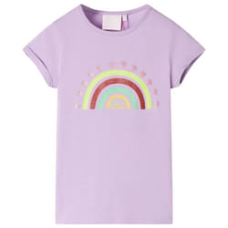 Kids' T-shirt Short Sleeves Children's T Shirt Kids' Tops Tee Rainbow Print - lilac, 92