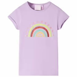 Kids' T-shirt Short Sleeves Children's T Shirt Kids' Tops Tee Rainbow Print - lilac, 104
