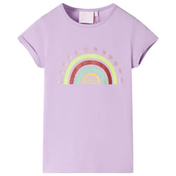 Kids' T-shirt Short Sleeves Children's T Shirt Kids' Tops Tee Rainbow Print - lilac, 104