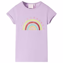 Kids' T-shirt Short Sleeves Children's T Shirt Kids' Tops Tee Rainbow Print - lilac, 116
