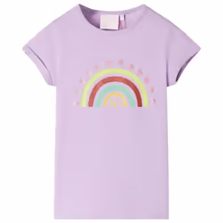 Kids' T-shirt Short Sleeves Children's T Shirt Kids' Tops Tee Rainbow Print - lilac, 140