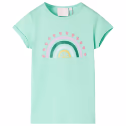 Kids' T-shirt Short Sleeves Children's T Shirt Kids' Tops Tee Rainbow Print - green, 92