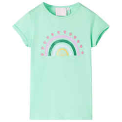 Kids' T-shirt Short Sleeves Children's T Shirt Kids' Tops Tee Rainbow Print - green, 92
