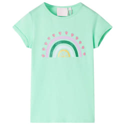 Kids' T-shirt Short Sleeves Children's T Shirt Kids' Tops Tee Rainbow Print - green, 128