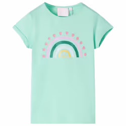 Kids' T-shirt Short Sleeves Children's T Shirt Kids' Tops Tee Rainbow Print - green, 140