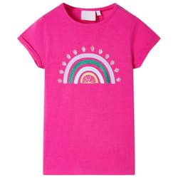 Kids' T-shirt Short Sleeves Children's T Shirt Kids' Tops Tee Rainbow Print - pink, 128