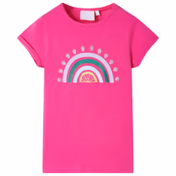 Kids' T-shirt Short Sleeves Children's T Shirt Kids' Tops Tee Rainbow Print - pink, 140