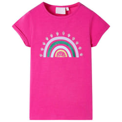 Kids' T-shirt Short Sleeves Children's T Shirt Kids' Tops Tee Rainbow Print - pink, 140