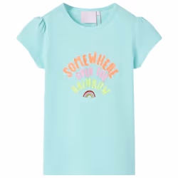 ) Kids' T-shirt Short Sleeves Tee Children's T Shirt Toddler Clothes Kids' Top - aqua, 116 (5-6y