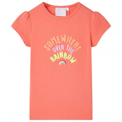 ) Kids' T-shirt Short Sleeves Tee Children's T Shirt Toddler Clothes Kids' Top - coral, 128 (7-8y