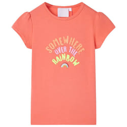 ) Kids' T-shirt Short Sleeves Tee Children's T Shirt Toddler Clothes Kids' Top - coral, 140 (9-10y