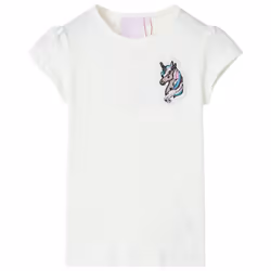 Kids' T-shirt Short Sleeves Tee Children T Shirt Toddler Top Bright Yellow 104 - ecru, 140