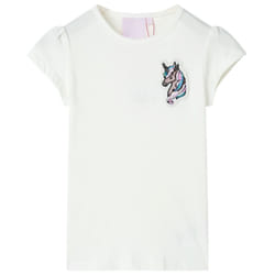 Kids' T-shirt Short Sleeves Tee Children T Shirt Toddler Top Bright Yellow 104 - ecru, 140