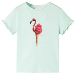 Kids' T-shirt Short Sleeves Children's T Shirt Tee Flamingo Ice Cream Print - mint