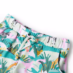 Kids' Shorts with Drawstring Toddler Pants Animals and Plants Print Light Mint - 104