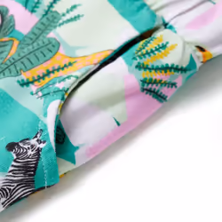 Kids' Shorts with Drawstring Toddler Pants Animals and Plants Print Light Mint - 140